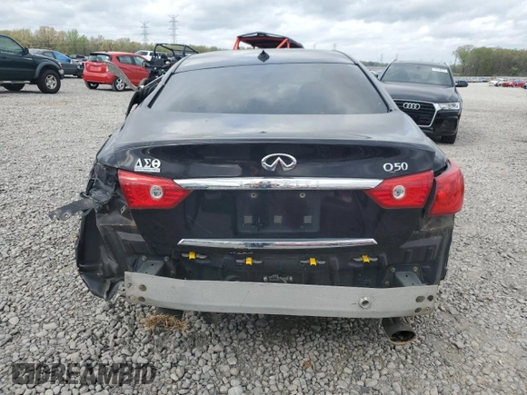 2014 Infiniti Q50 with VIN JN1BV7AP7EM691691, listed as a Copart auction lot 51121275 with 310,795 mi miles and Salvage title. Bid and sale history available at DreamBid. Image 6.