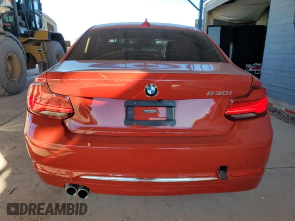 2018 BMW 2 Series 230i with VIN WBA2J1C50JVB98568, listed as a Copart auction lot 83995374 with 13,991 mi miles and Salvage Title. Bid and sale history available at carsss.com. Image 6.