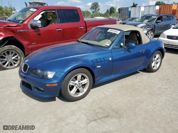 2001 BMW Z3 2.5i with VIN WBACN33421LM01058, listed as a Copart auction lot 69644504 with 31,198 mi miles and Salvage Title. Bid and sale history available at carsss.com. Image 1.