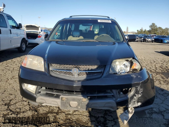 2002 Acura MDX Touring Pkg with VIN 2HNYD186X2H542219, listed as a Copart auction lot 44222445 with 268,930 mi miles and Salvage Title. Bid and sale history available at carsss.com. Image 5.