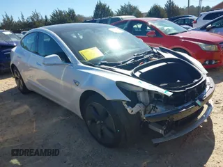 2020 Tesla Model 3 Long Range with VIN 5YJ3E1EB4LF619026, listed as a IAAI auction lot 41796901 with 1 mi miles. Bid and sale history available at carsss.com. Image 1.