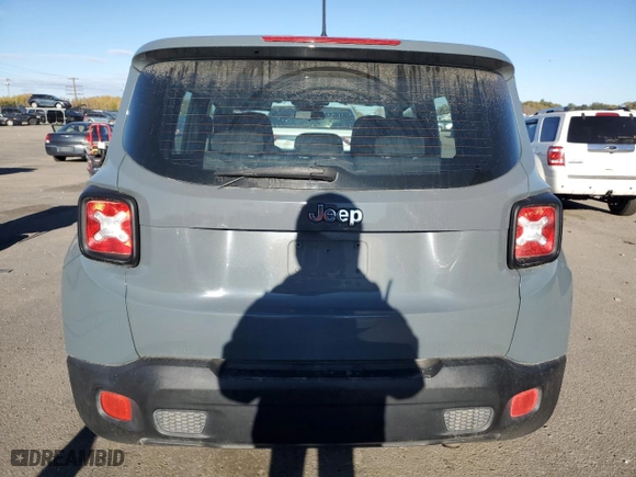 2017 Jeep Renegade Sport with VIN ZACCJAAH6HPF12808, listed as a Copart auction lot 77954704 with 80,509 mi miles and Salvage Title. Bid and sale history available at carsss.com. Image 6.