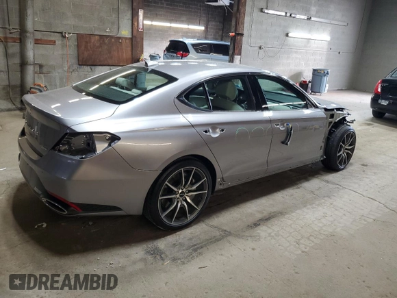 2024 Genesis G70 2.5T with VIN KMTG34SC1RU141543, listed as a Copart auction lot 79409604 with 4,372 mi miles and Salvage Title. Bid and sale history available at carsss.com. Image 3.