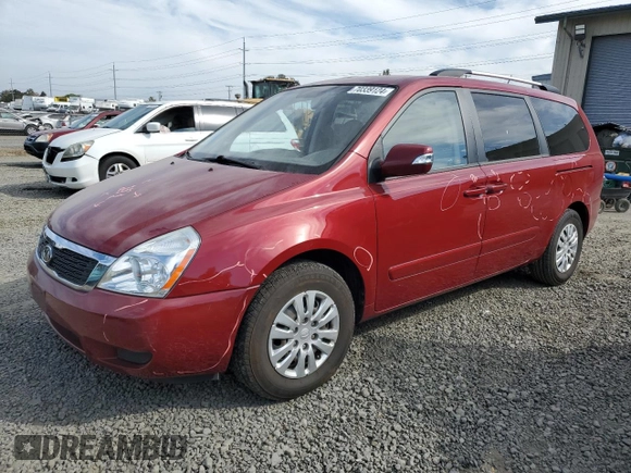 2011 Kia Sedona LX with VIN KNDMG4C72B6369858, listed as a Copart auction lot 70339124 with 165,640 mi miles and Salvage Title. Bid and sale history available at carsss.com. Image 1.