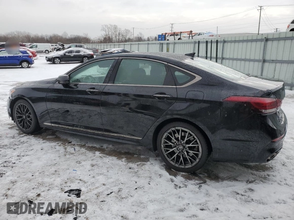 2018 Genesis G80 3.3T Sport with VIN KMHGN4JB5JU222384, listed as a Copart auction lot 42036785 with 38,516 mi miles and Salvage Title. Bid and sale history available at carsss.com. Image 2.