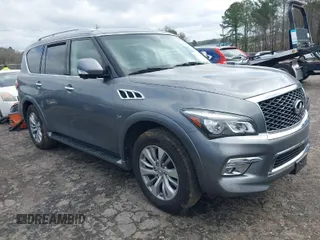 2017 Infiniti QX80 with VIN JN8AZ2NE1H9151466, listed as a IAAI auction lot 41813407 with 82,428 mi miles. Bid and sale history available at carsss.com. Image 1.