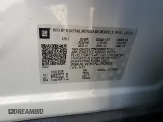 2019 GMC Terrain SLT with VIN 3GKALVEV9KL253003, listed as a Copart auction lot 53132875 with 89,808 mi miles and Salvage Title. Bid and sale history available at carsss.com. Image 13.