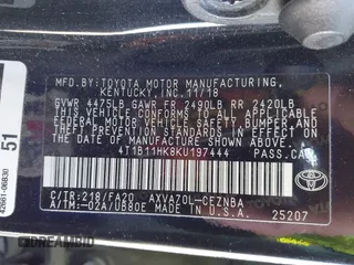 2019 Toyota Camry LE z VIN 4T1B11HK8KU197444, wystawiony jako IAAI lot #41710904 z przebiegiem 137 766 mil mil oraz . Historia ofert i sprzedaży dostępna na DreamBid. Obrazek 9.
