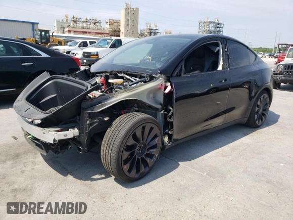 2023 Tesla Model Y Performance with VIN 7SAYGDEF9PF947667, listed as a Copart auction lot 52314795 with 40,634 mi miles and Salvage Title. Bid and sale history available at DreamBid. Image 1.