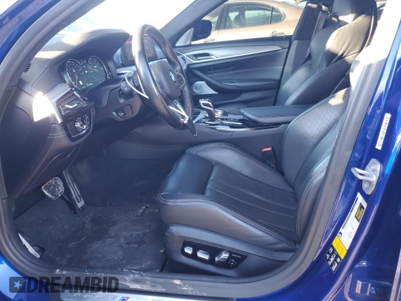 2019 BMW M5 with VIN WBSJF0C5XKB285493, listed as a Copart auction lot 87696545 with 47,381 mi miles and Salvage Title. Bid and sale history available at carsss.com. Image 7.