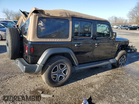 2020 Jeep Wrangler Unlimited Sport with VIN 1C4HJXDN9LW163116, listed as a Copart auction lot 82769764 with 75,092 mi miles and Salvage title. Bid and sale history available at DreamBid. Image 3.