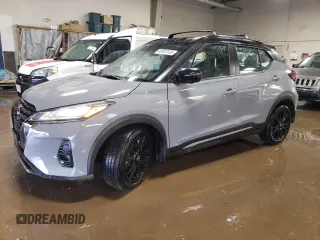 2024 Nissan Kicks SR with VIN 3N1CP5DV1RL522554, listed as a Copart auction lot 48910145 with 16,747 mi miles and Salvage Title. Bid and sale history available at carsss.com. Image 1.