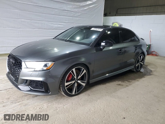 2018 Audi RS 3 z VIN WUABWGFF7J1904308, wystawiony jako Copart lot #49992915 z przebiegiem 45 513 mil mil oraz Szkoda całkowita • Salvage title. Historia ofert i sprzedaży dostępna na DreamBid. Obrazek 1.