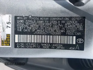 2007 Toyota Prius with VIN JTDKB20U777620685, listed as a IAAI auction lot 42095363 with 228,879 mi miles. Bid and sale history available at carsss.com. Image 9.