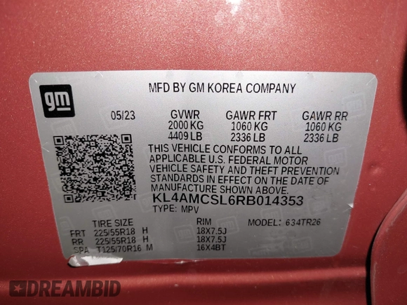 2024 Buick Encore GX Preferred с VIN KL4AMCSL6RB014353, выставлен на аукционе IAAI как лот 41948761 с пробегом 7 123 миль миль и . История ставок и продаж доступна на DreamBid. Изображение 9.
