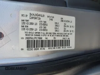 2007 Chrysler Town & Country Limited with VIN 2A8GP64LX7R170800, listed as a Copart auction lot 53546555 with 102,848 mi miles and Salvage Title. Bid and sale history available at DreamBid. Image 13.