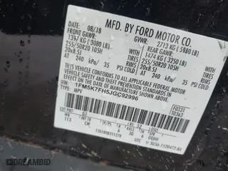 2018 Ford Explorer Limited with VIN 1FM5K7FH5JGC92996, listed as a IAAI auction lot 41559571 with 102,662 mi miles. Bid and sale history available at carsss.com. Image 9.