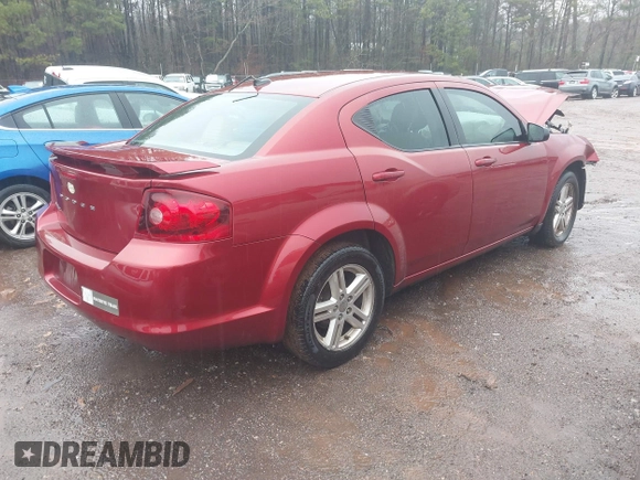 2014 Dodge Avenger SE with VIN 1C3CDZAG3EN218899, listed as a IAAI auction lot 41569599 with 158,474 mi miles. Bid and sale history available at carsss.com. Image 4.