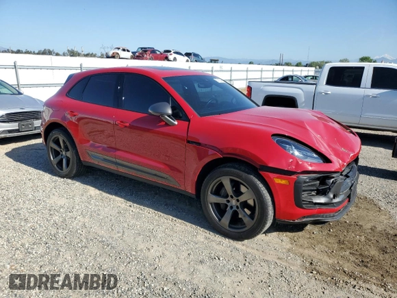 2023 Porsche Macan with VIN WP1AA2A53PLB21801, listed as a Copart auction lot 55180045 with 14,342 mi miles and Salvage title. Bid and sale history available at DreamBid. Image 4.