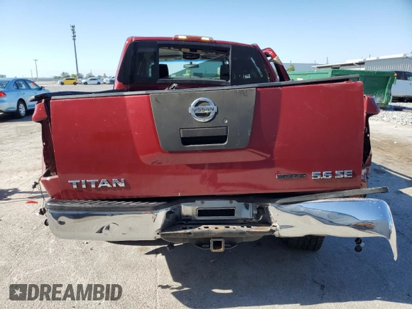 2008 Nissan Titan SE with VIN 1N6BA07D78N326338, listed as a Copart auction lot 52522195 with 198,863 mi miles and Salvage Title. Bid and sale history available at carsss.com. Image 6.