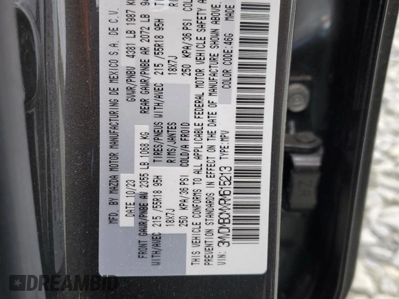 2024 Mazda CX-30 S Preferred with VIN 3MVDMBCMXRM615213, listed as a Copart auction lot 53728725 with 3,735 mi miles and Salvage title. Bid and sale history available at DreamBid. Image 13.