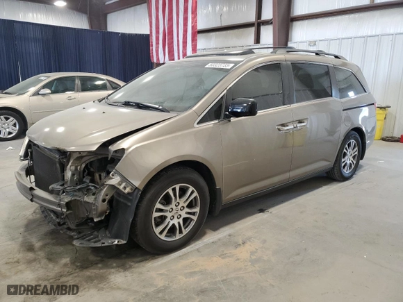 2013 Honda Odyssey EX-L with VIN 5FNRL5H68DB074276, listed as a Copart auction lot 50323735 with 154,620 mi miles and Salvage Title. Bid and sale history available at carsss.com. Image 1.