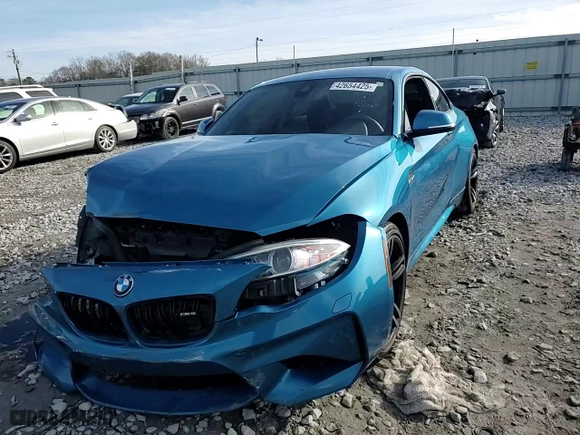 2017 BMW M2 with VIN WBS1H9C31HV888840, listed as a Copart auction lot 42654425 with 112,323 mi miles and Salvage Title. Bid and sale history available at carsss.com. Image 10.