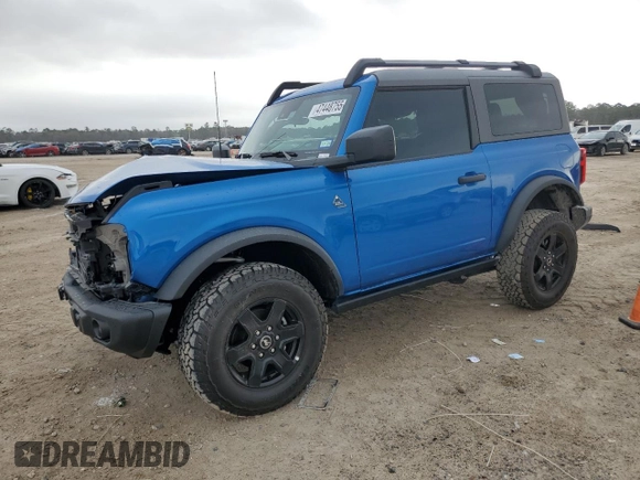 2024 Ford Bronco with VIN 1FMDE1AP9RLA70527, listed as a Copart auction lot 47448755 with 2,904 mi miles and Salvage title. Bid and sale history available at DreamBid. Image 1.