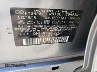 2016 Hyundai Sonata Hybrid Limited with VIN KMHE34L16GA021914, listed as a Copart auction lot 62019893 with 108,096 mi miles. Bid and sale history available at carsss.com. Image 13.