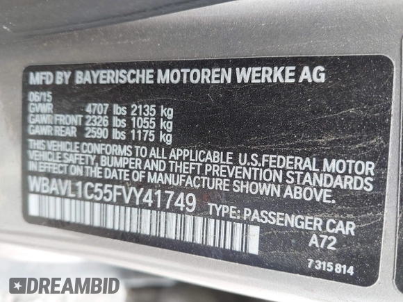 2015 BMW X1 xDrive28i z VIN WBAVL1C55FVY41749, wystawiony jako IAAI lot #42140979 z przebiegiem 120 953 mil mil oraz . Historia ofert i sprzedaży dostępna na DreamBid. Obrazek 9.