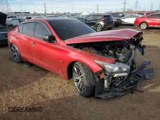 2020 Infiniti Q50 Red Sport 400 with VIN JN1FV7AR5LM660021, listed as a Copart auction lot 84025314 with 69,032 mi miles and Salvage Title. Bid and sale history available at carsss.com. Image 4.