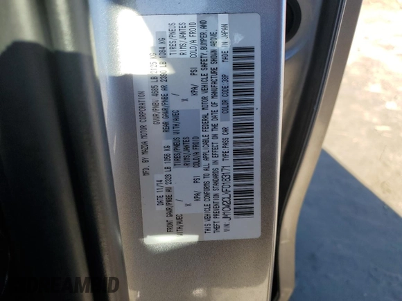 2015 Mazda 5 Touring with VIN JM1CW2CLXF0183171, listed as a Copart auction lot 84924014 with 171,510 mi miles and Salvage Title. Bid and sale history available at carsss.com. Image 13.