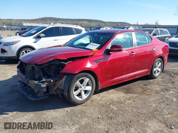 2014 Kia Optima LX with VIN 5XXGM4A72EG272724, listed as a IAAI auction lot 41828285 with 136,996 mi miles. Bid and sale history available at carsss.com. Image 18.