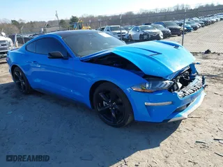 2022 Ford Mustang EcoBoost with VIN 1FA6P8TH1N5148583, listed as a IAAI auction lot 41605557 with 28,283 mi miles. Bid and sale history available at carsss.com. Image 1.