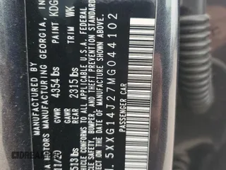 2021 Kia K5 LXS with VIN 5XXG14J27MG044102, listed as a Copart auction lot 44156105 with 149,379 mi miles and Salvage Title. Bid and sale history available at carsss.com. Image 12.