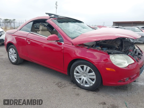 2008 Volkswagen Eos Turbo with VIN WVWBA71F18V033833, listed as a IAAI auction lot 42194305 with 153,543 mi miles and . Bid and sale history available at DreamBid. Image 1.