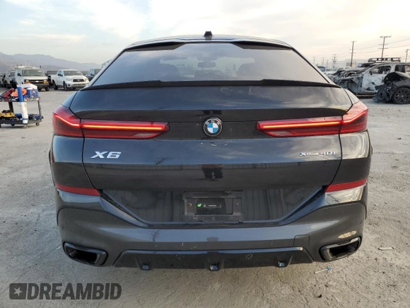 2024 BMW X6 xDrive40i with VIN 5UX33EX02R9U49162, listed as a Copart auction lot 85107534 with 14,888 mi miles and Salvage Title. Bid and sale history available at carsss.com. Image 6.