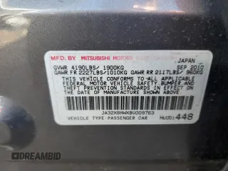 2011 Mitsubishi Lancer GTS with VIN JA32X8HWXBU009763, listed as a Copart auction lot 83205854 with 118,897 mi miles and Salvage Title. Bid and sale history available at carsss.com. Image 14.