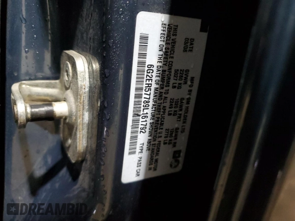 2009 Pontiac G8 with VIN 6G2ER57789L161792, listed as a Copart auction lot 43455795 with 127,236 mi miles and Salvage Title. Bid and sale history available at DreamBid. Image 12.