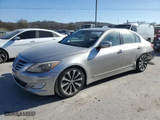 2012 Hyundai Genesis 5.0L with VIN KMHGC4DH3CU162548, listed as a Copart auction lot 83465724 with 121,836 mi miles and Salvage Title. Bid and sale history available at carsss.com. Image 1.