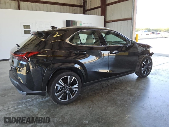 2025 Lexus UX with VIN JTHUCJDH2S2001462, listed as a Copart auction lot 74555134 with 3,457 mi miles and Clean Title. Bid and sale history available at carsss.com. Image 3.