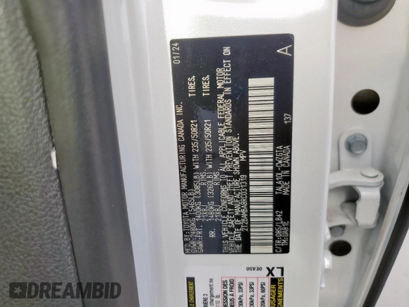 2024 Lexus RX 350 с VIN 2T2BAMBA8RC031319, выставлен на аукционе Copart как лот 64581845 с пробегом Не указан миль и Списание • Salvage title. История ставок и продаж доступна на DreamBid. Изображение 14.