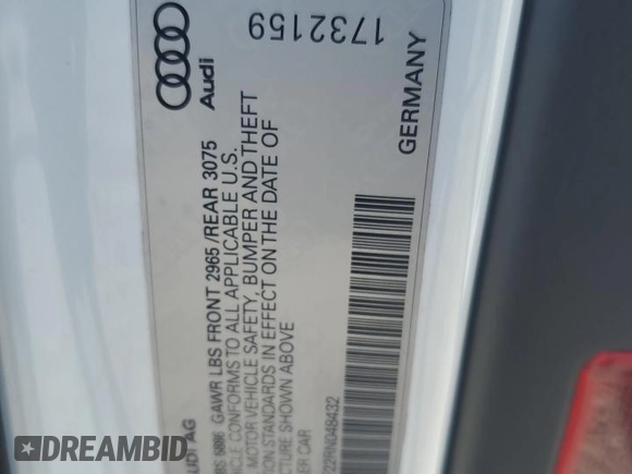 2024 Audi S7 Prestige z VIN WAUSFBF22RN048432, wystawiony jako Copart lot #56690455 z przebiegiem 11 055 mil mil oraz Szkoda całkowita • Salvage title. Historia ofert i sprzedaży dostępna na DreamBid. Obrazek 13.