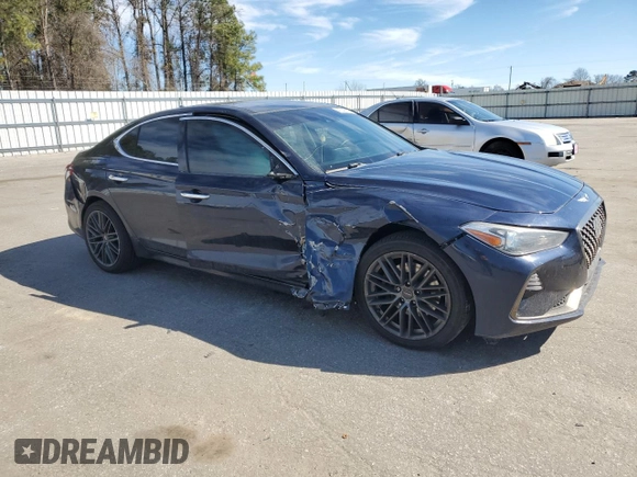 2019 Genesis G70 Advanced with VIN KMTG34LA4KU012313, listed as a Copart auction lot 47349625 with 158,507 mi miles and Salvage title. Bid and sale history available at DreamBid. Image 4.