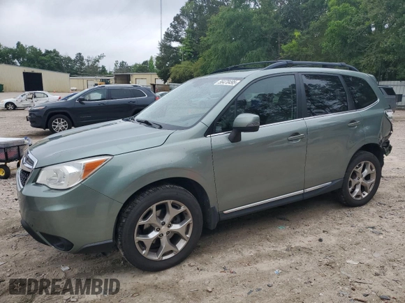 2015 Subaru Forester Touring with VIN JF2SJAWC0FH561212, listed as a Copart auction lot 56470495 with 100,730 mi miles and Salvage title. Bid and sale history available at DreamBid. Image 1.