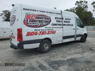 2023 Mercedes-Benz Sprinter Cargo with VIN W1Y4NCHYXPT145632, listed as a Copart auction lot 85204214 with 21,838 mi miles and Salvage Title. Bid and sale history available at carsss.com. Image 3.