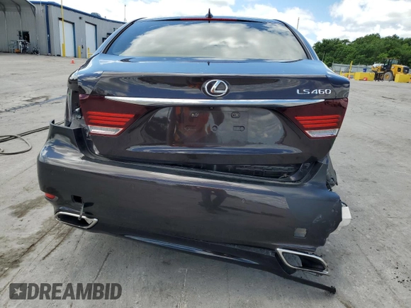 2015 Lexus LS 460 with VIN JTHBL5EF9F5136423, listed as a Copart auction lot 55967695 with 62,012 mi miles and Salvage title. Bid and sale history available at DreamBid. Image 6.