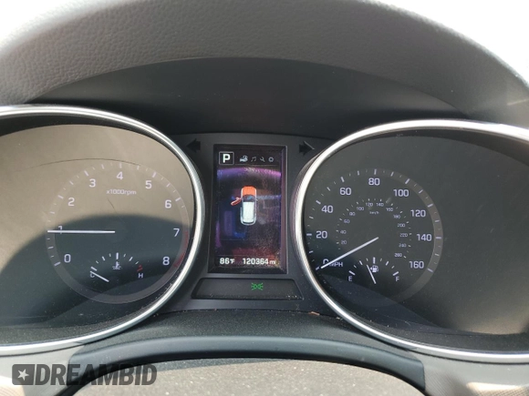 2017 Hyundai Santa Fe 2.4L z VIN 5NMZU3LB2HH025486, wystawiony jako Copart lot #58055185 z przebiegiem 120 364 mil mil oraz Szkoda całkowita • Salvage title. Historia ofert i sprzedaży dostępna na DreamBid. Obrazek 9.