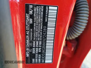 2019 Mercedes-Benz CLA 250 with VIN WDDSJ4GB8KN724289, listed as a Copart auction lot 41453584 with 72,475 mi miles and . Bid and sale history available at DreamBid. Image 12.
