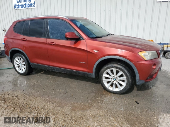 2013 BMW X3 xDrive28i with VIN 5UXWX9C5XDLK59597, listed as a Copart auction lot 54654005 with Not Provided miles and Clean Title. Bid and sale history available at DreamBid. Image 4.